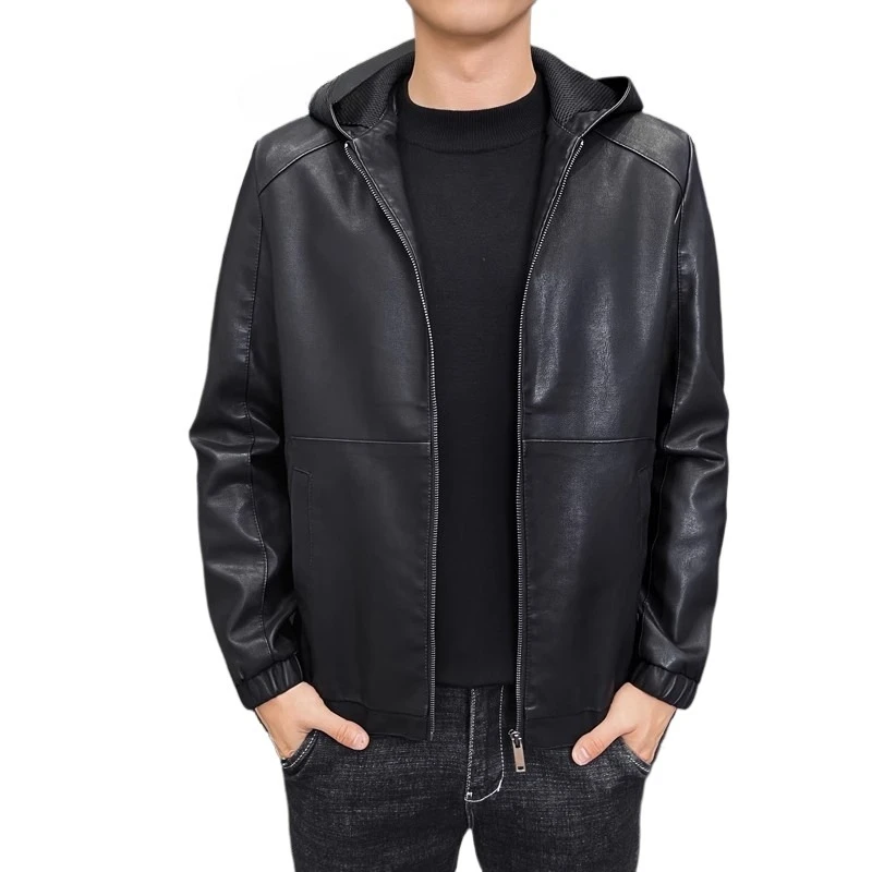 2026 Men's Spring and Autumn Hooded PU Leather Jacket, Stylish Black Motorbike Leather Jacket, Casual Street Style Zip-Up Coat
2026 Men's Spring and Autumn Hooded PU Leather Jacket, Stylish Black Motorbike Leather Jacket, Casual Street Style Zip-Up Coat
