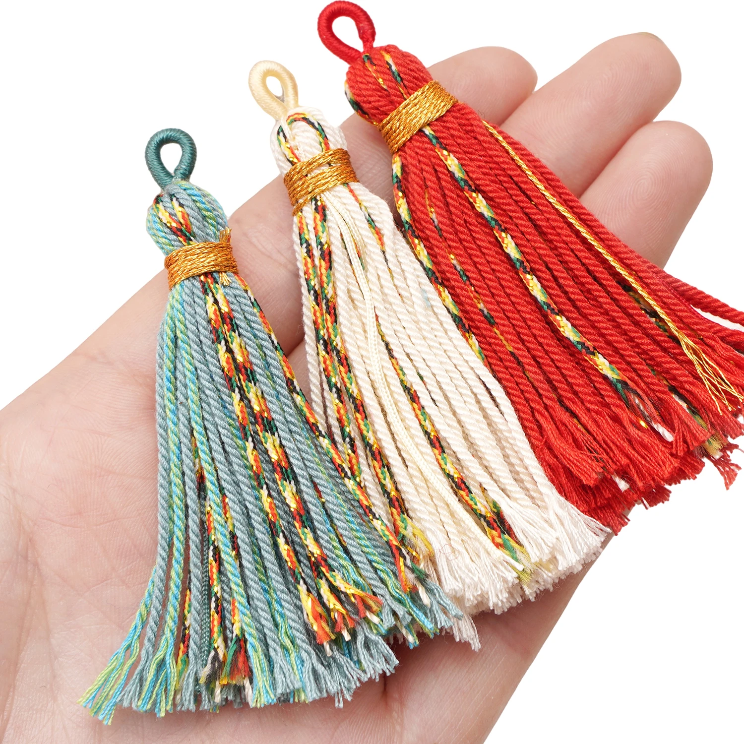 1pc 75mm Long Colorful Hand Twisted Cotton Thread Tibetan Style Tassel Crafts Decoration DIY Bookmark Keychain Making Materials
1pc 75mm Long Colorful Hand Twisted Cotton Thread Tibetan Style Tassel Crafts Decoration DIY Bookmark Keychain Making Materials