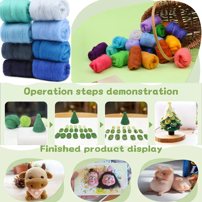 8PCS Needle Felting Wool Yarn Hand Spinning Felt Roving Fabric Toys Handmade for DIY Craft Materials Felt Needlework Supplies
8PCS Needle Felting Wool Yarn Hand Spinning Felt Roving Fabric Toys Handmade for DIY Craft Materials Felt Needlework Supplies