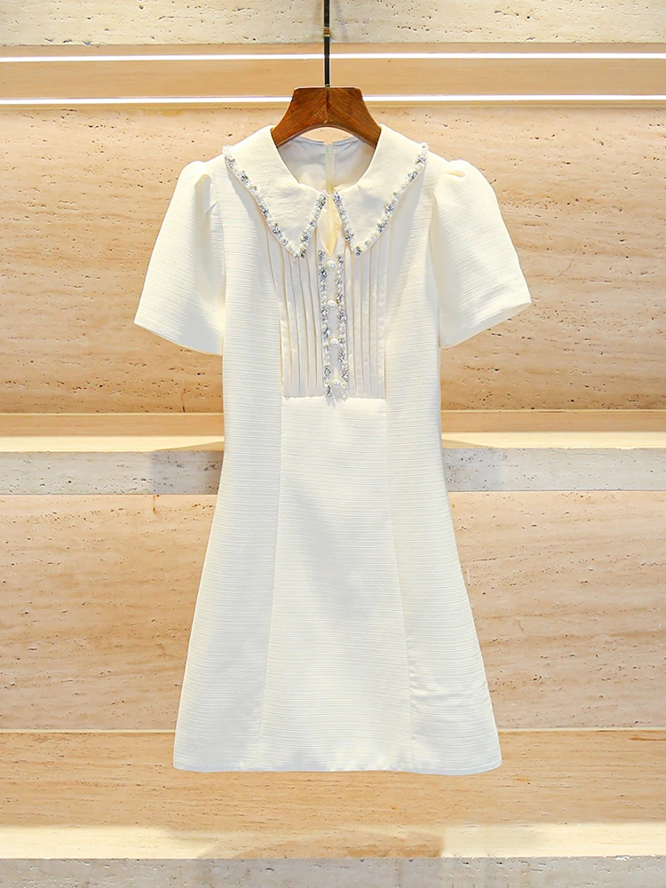 High Waist ort A-Line Dr Pearl Embellied Belted Diamond Studded Flip Collar Dr Ele Chic Sle Polyester Fiber
High Waist ort A-Line Dr Pearl Embellied Belted Diamond Studded Flip Collar Dr Ele Chic Sle Polyester Fiber