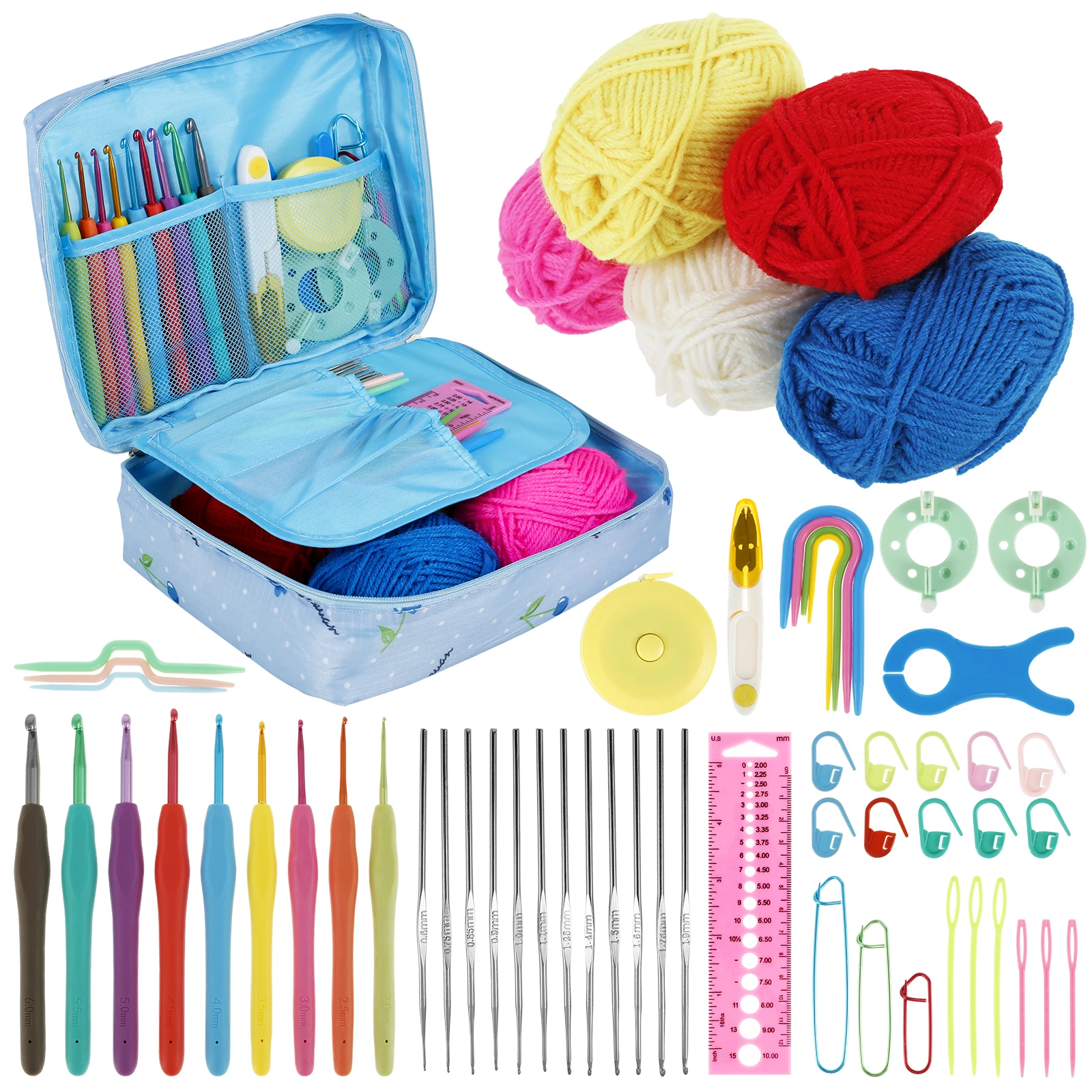 59Pcs Complete Crochet Starter Kit Portable Crochet Hook Set DIY Crochet Accessories for Adults Beginners Multi-styles Available
59Pcs Complete Crochet Starter Kit Portable Crochet Hook Set DIY Crochet Accessories for Adults Beginners Multi-styles Available
