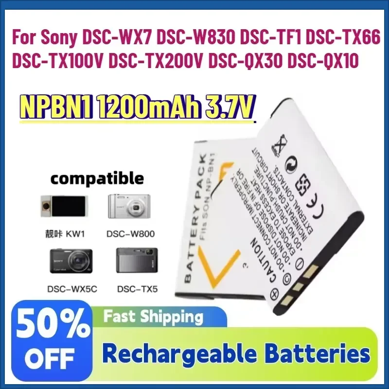 NP-BN1 NPBN1 1200mAh 3.7V Camera Battery for Sony DSC-WX7 DSC-W830 DSC-TF1 DSC-TX66 DSC-TX100V DSC-TX200V DSC-QX30 DSC-QX10
NP-BN1 NPBN1 1200mAh 3.7V Camera Battery for Sony DSC-WX7 DSC-W830 DSC-TF1 DSC-TX66 DSC-TX100V DSC-TX200V DSC-QX30 DSC-QX10