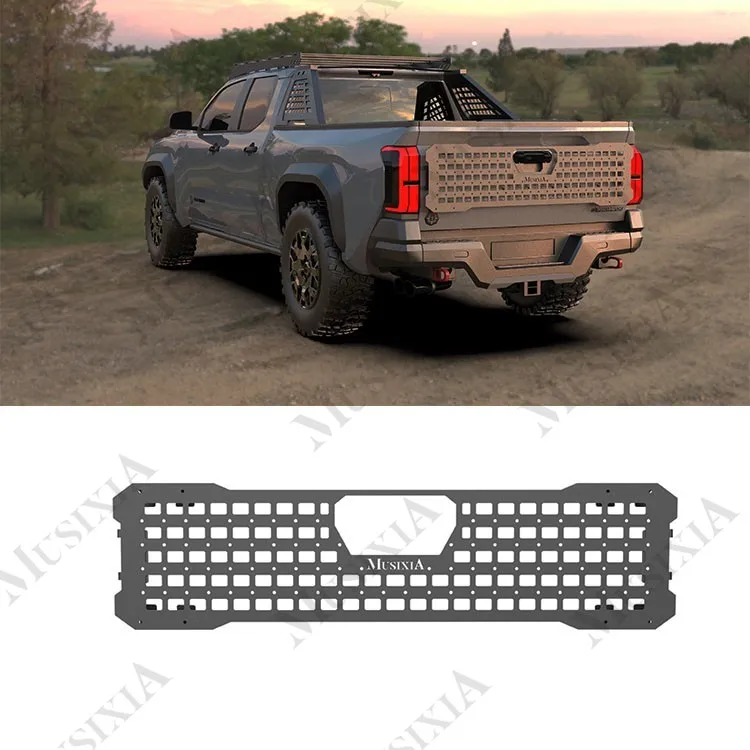 New Off-road Tailgate Extension Rack Steel Pick up Exterior Body Kit Truck Rear Bed Tailgate Molle Panel for Toyota Tacoma 2024
New Off-road Tailgate Extension Rack Steel Pick up Exterior Body Kit Truck Rear Bed Tailgate Molle Panel for Toyota Tacoma 2024