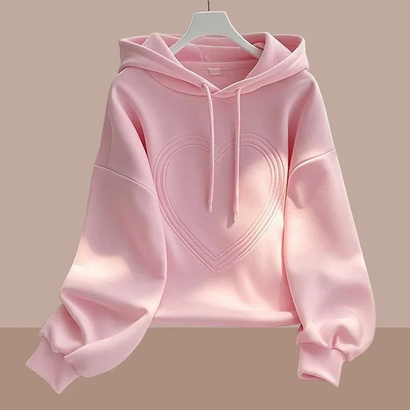 Korean Style Pink Hooded Sweatshirt Spring Autumn Women New Fashion Long Sleeved Top Versatile Loose Pullover For Women
Korean Style Pink Hooded Sweatshirt Spring Autumn Women New Fashion Long Sleeved Top Versatile Loose Pullover For Women