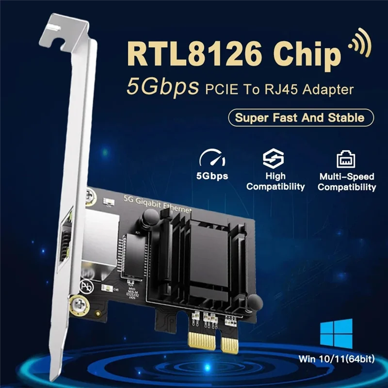 Практичный сетевой адаптер 5G Pcie к RJ45, чип RTL8126B, 1000 Мбит/с, гигабитный Ethernet-контроллер Lan, адаптер для ПК/настольного компьютера Win10/11
Практичный сетевой адаптер 5G Pcie к RJ45, чип RTL8126B, 1000 Мбит/с, гигабитный Ethernet-контроллер Lan, адаптер для ПК/настольного компьютера Win10/11