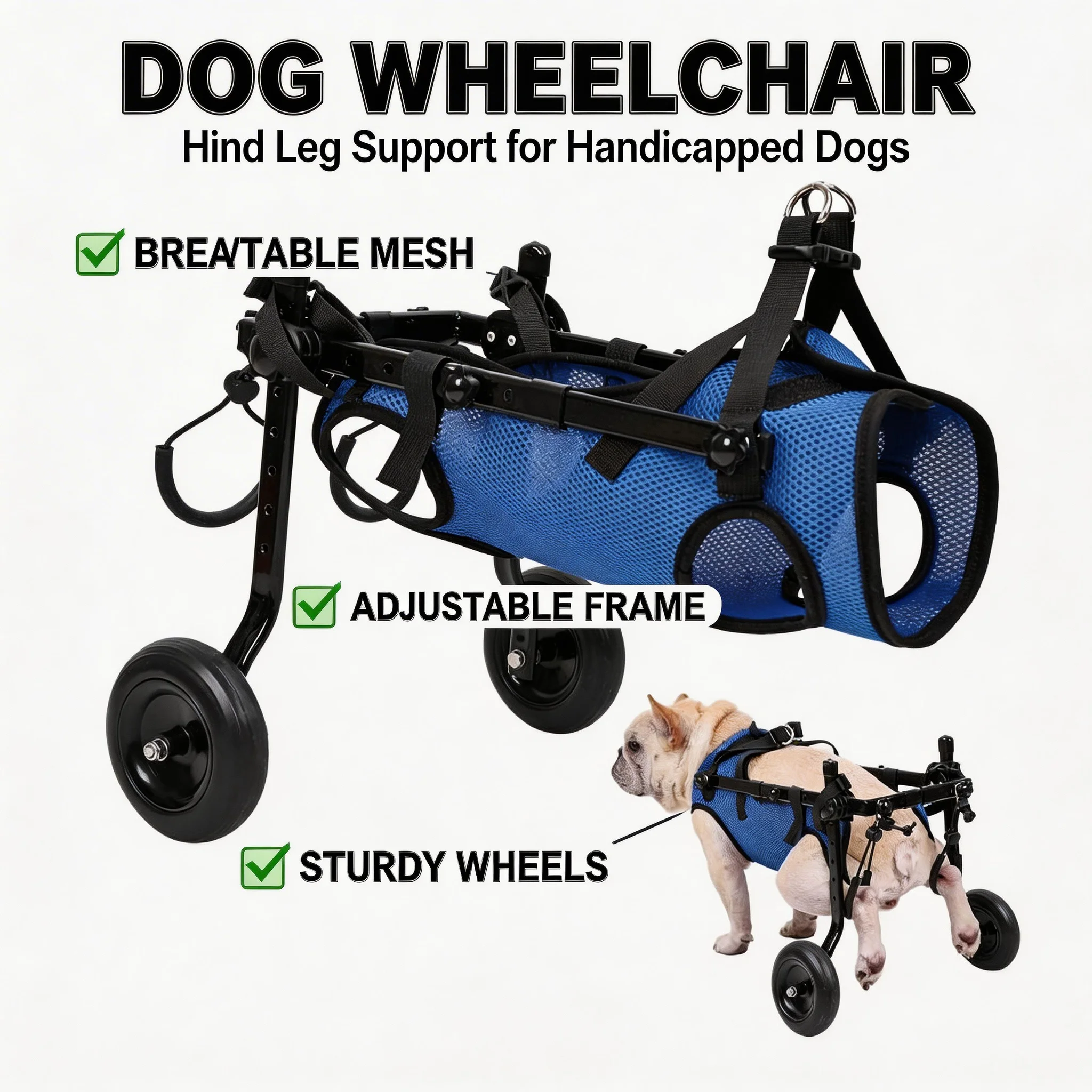 Disabled Dog Wheelchair Cart Adjustable Pet Mobility Aids for Cat Dog Rehabilitation Walking Aid Breathable Comfortable Harness
Disabled Dog Wheelchair Cart Adjustable Pet Mobility Aids for Cat Dog Rehabilitation Walking Aid Breathable Comfortable Harness