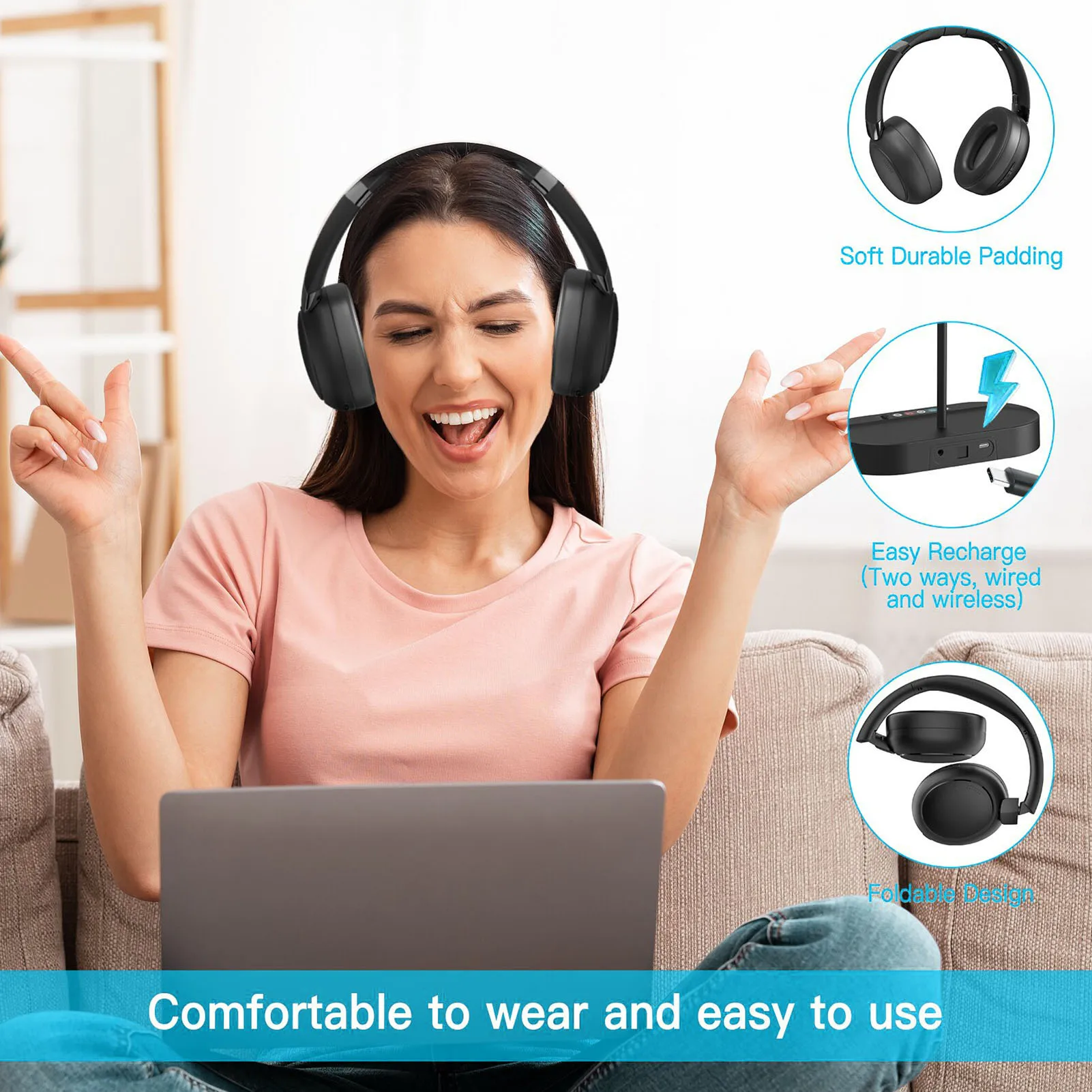 TV Dual Wireless Headphones with Transmitter Charging Base BT V5.4 Clear Voice Low Latency HiFi Stereo Comfortable TV Headphones
TV Dual Wireless Headphones with Transmitter Charging Base BT V5.4 Clear Voice Low Latency HiFi Stereo Comfortable TV Headphones