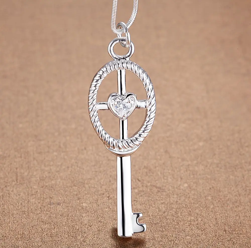 925 Sterling Silver Necklace Key Pendant Zircon for Women Wedding Jewelry Fine Accessories High Quality Fashion Gifts Wholesale
925 Sterling Silver Necklace Key Pendant Zircon for Women Wedding Jewelry Fine Accessories High Quality Fashion Gifts Wholesale