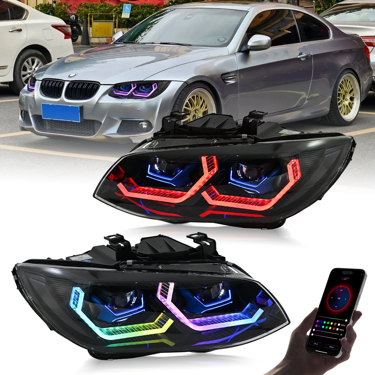 Color-changeable Headlights for 2011-2013 BMW 3 Series E92 E93 with Startup Animation Sequential Turn Signal 328i 335i Coupe
Color-changeable Headlights for 2011-2013 BMW 3 Series E92 E93 with Startup Animation Sequential Turn Signal 328i 335i Coupe