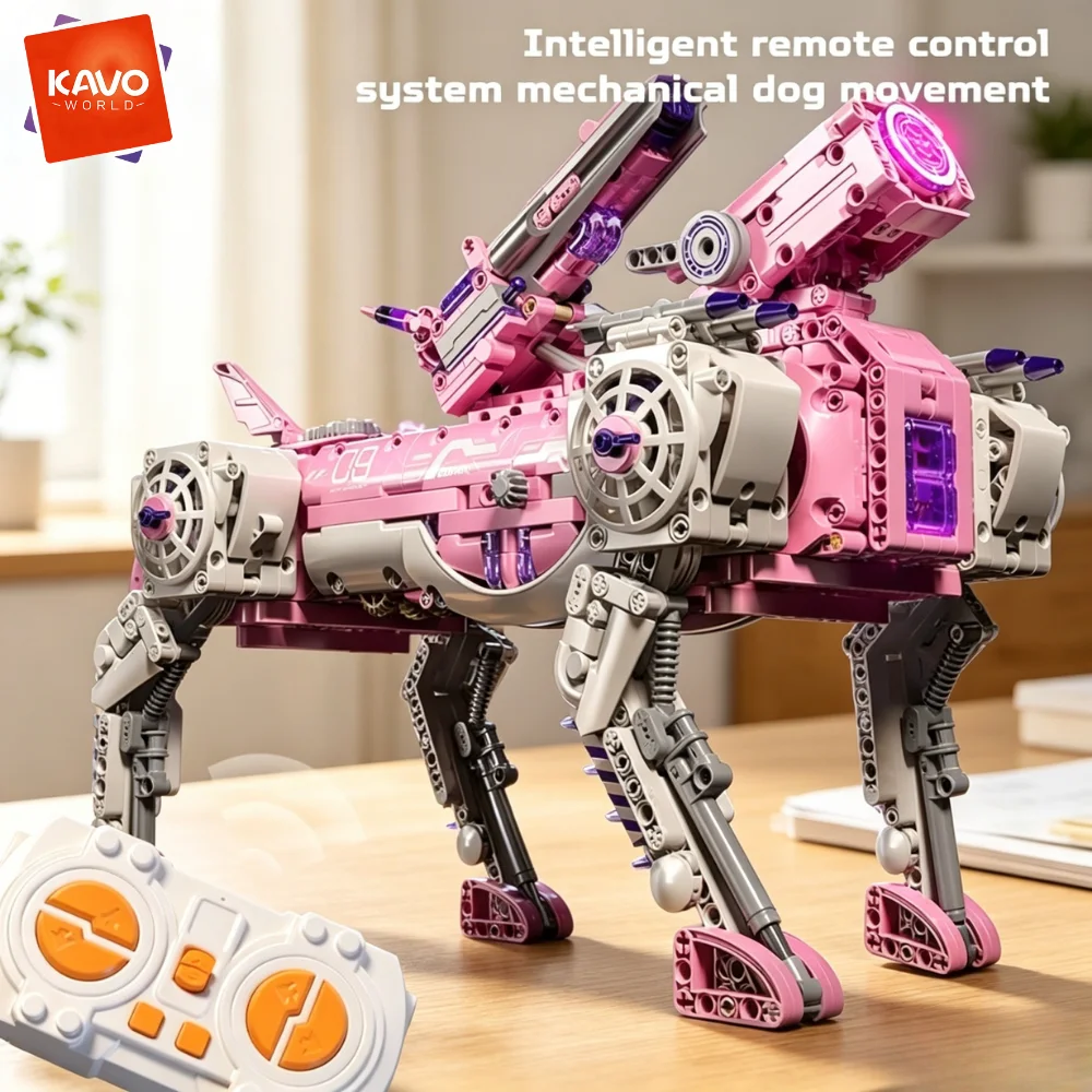 KAVOWORLD 1609PCS Pink Storm High Technical Remote Control Animal Building Toy Block Set RC Robot Dog Model with LED Light Shooting Turret Light Up Head Firing Cannons Bionic Multi-Joint Movable Model Kit Ideal Gift for Hobbyists Collectors Birthday Party
KAVOWORLD 1609PCS Pink Storm High Technical Remote Control Animal Building Toy Block Set RC Robot Dog Model with LED Light Shooting Turret Light Up Head Firing Cannons Bionic Multi-Joint Movable Model Kit Ideal Gift for Hobbyists Collectors Birthday Party