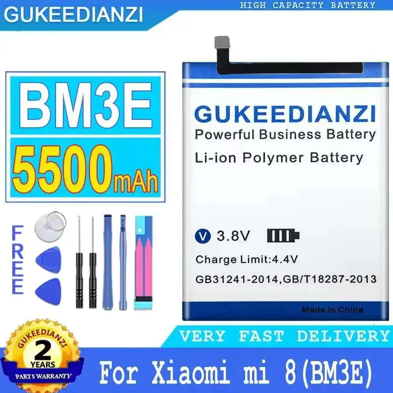 Высокоэффективный аккумулятор для мобильного телефона BM3E 5500 мАч для Xiaomi MI 8 mi8 M8
Высокоэффективный аккумулятор для мобильного телефона BM3E 5500 мАч для Xiaomi MI 8 mi8 M8