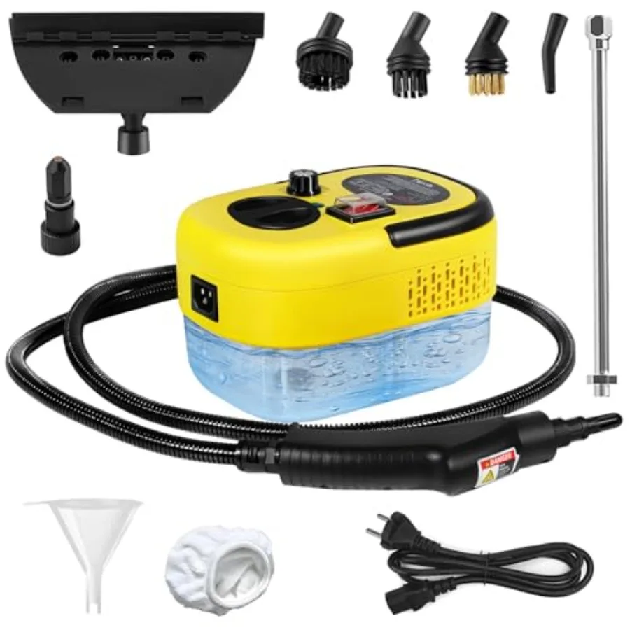 Handheld Steam Cleaner 1200ml High-Pressure with Large Tank for Floors Cars Upholstery and Grout Cleaning
Handheld Steam Cleaner 1200ml High-Pressure with Large Tank for Floors Cars Upholstery and Grout Cleaning