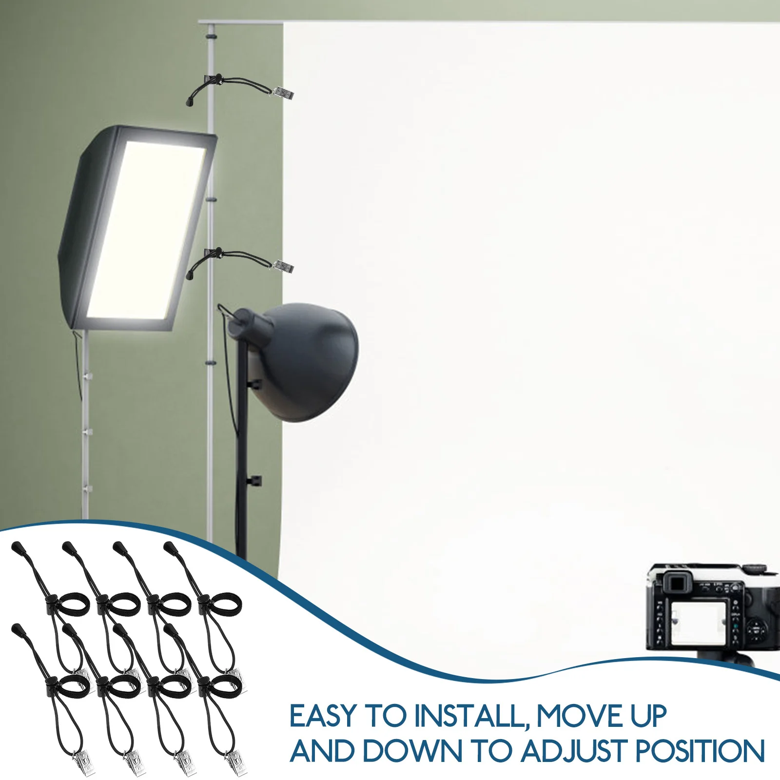 8Pcs Photography Backdrop Cloth Clip Strong Hold Clamp for Seamless Background Setup Adjustable Fixing Holder Backdrop Holder
8Pcs Photography Backdrop Cloth Clip Strong Hold Clamp for Seamless Background Setup Adjustable Fixing Holder Backdrop Holder