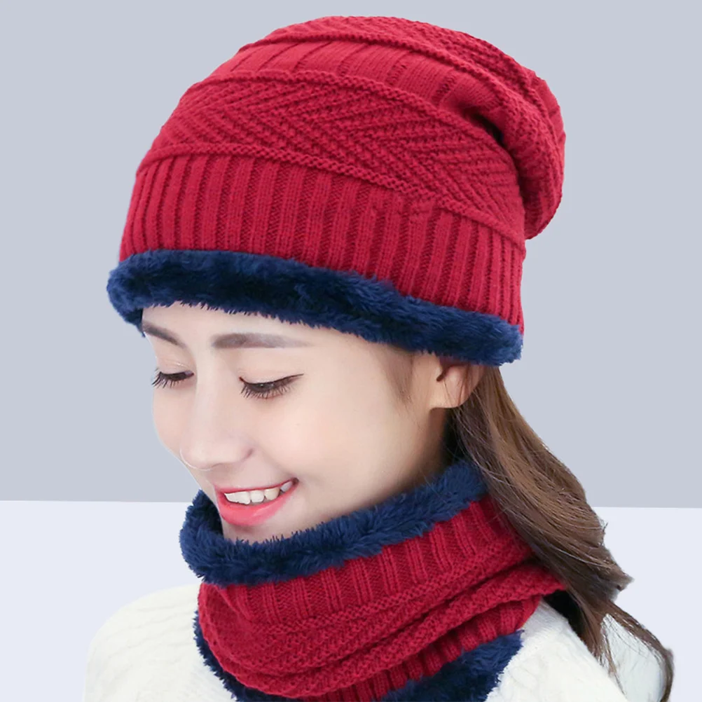 Knitted Cap and Scarf Set Crimson Thick Wool Knit Autumn Winter Kids Outdoor Warm Hat Neck Coverage Elastic Kid Winter Hat
Knitted Cap and Scarf Set Crimson Thick Wool Knit Autumn Winter Kids Outdoor Warm Hat Neck Coverage Elastic Kid Winter Hat