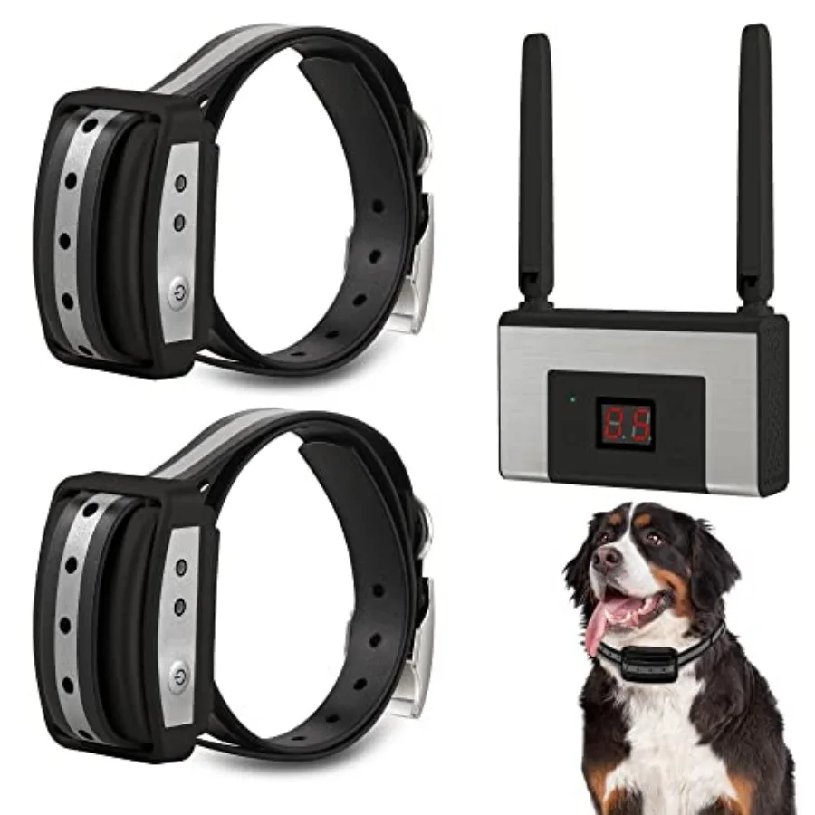 Electric Wireless Dog Fence System, Pet Containment System for 2 Dogs and Pets with Waterproof and Rechargeable Collar Receiver
Electric Wireless Dog Fence System, Pet Containment System for 2 Dogs and Pets with Waterproof and Rechargeable Collar Receiver