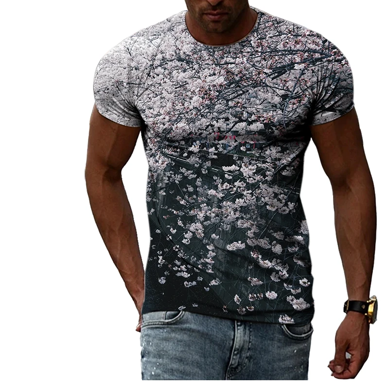 Summer New Sakura graphic t shirts For Unisex Fashion Casual Flower Pattern Short Sleeve Round Neck Printed Trend streetwear Top
Summer New Sakura graphic t shirts For Unisex Fashion Casual Flower Pattern Short Sleeve Round Neck Printed Trend streetwear Top