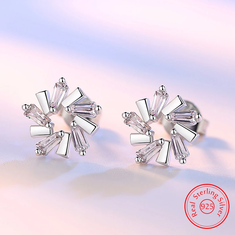 Pure 925 Sterling Silver High-quality Jewelry New Rotating Crystal Stud Earrings For Women high quality
Pure 925 Sterling Silver High-quality Jewelry New Rotating Crystal Stud Earrings For Women high quality