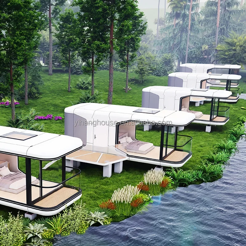 Luxury Eco-Prefab 20ft 40ft Steel Mobile Capsule Houses Ready-Made Home & Office Outdoor Space Capsule Homestay & Kiosk 
Luxury Eco-Prefab 20ft 40ft Steel Mobile Capsule Houses Ready-Made Home & Office Outdoor Space Capsule Homestay & Kiosk