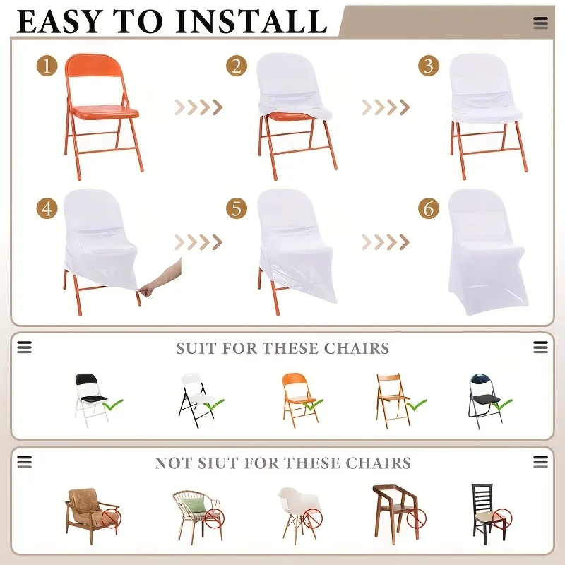 30/50pcs of Premium Spandex Chair Covers - a Must-Have for Wedding Decor - Ideal for Parties, Birthdays, And Camping
30/50pcs of Premium Spandex Chair Covers - a Must-Have for Wedding Decor - Ideal for Parties, Birthdays, And Camping