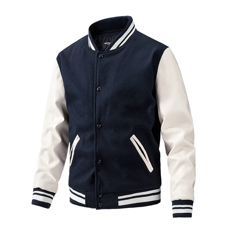 Autumn Winter Jacket Men Woolen PU Leather Patchwork Baseball Thick Warm Padded Coat Male Windbreaker s s
Autumn Winter Jacket Men Woolen PU Leather Patchwork Baseball Thick Warm Padded Coat Male Windbreaker s s