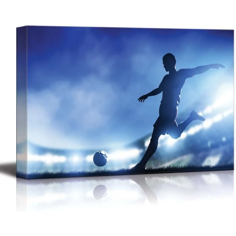 wall26 Football Soccer Match a Player Shooting on Goal Lights on The Stadium at Night - Canvas Art Wall Art - 32 x 48 - Perfect
wall26 Football Soccer Match a Player Shooting on Goal Lights on The Stadium at Night - Canvas Art Wall Art - 32 x 48 - Perfect