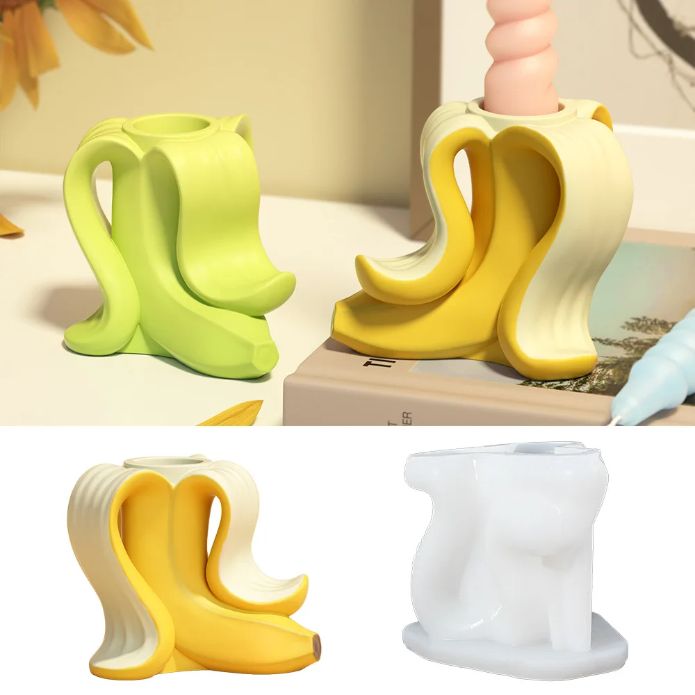 Banana Peel Shape Candlestick Moldes Para Yeso DIY Resin Concrete Cemento Plaster Candle Holder Moldes De Silicona Nuevos
Banana Peel Shape Candlestick Moldes Para Yeso DIY Resin Concrete Cemento Plaster Candle Holder Moldes De Silicona Nuevos