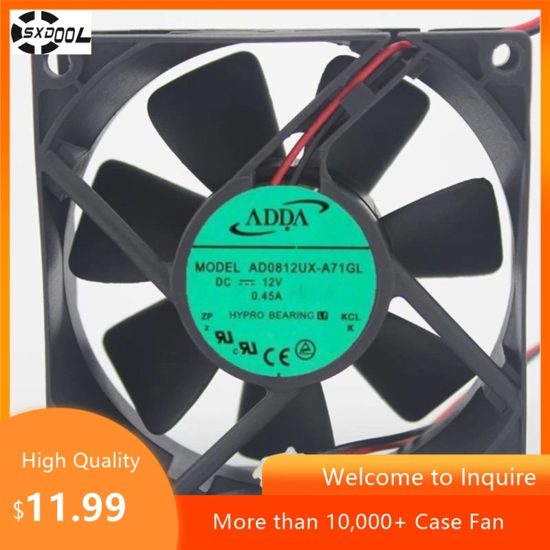 Для ADDA AD0812UX-A71GL 80x80x25 мм DC 12 В 0,45 А высокоскоростной вентилятор для корпуса компьютера
Для ADDA AD0812UX-A71GL 80x80x25 мм DC 12 В 0,45 А высокоскоростной вентилятор для корпуса компьютера