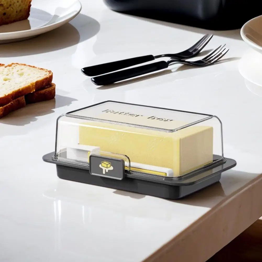 Butter Container With Lid Cheese Cutter Storage Box For Kitchen Refrigerator Fresh Keeping Organizer Home Dining Table Accessory