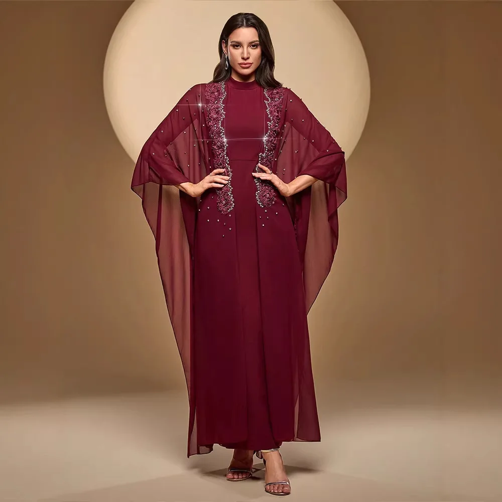 Ky2425 Women's Dress With Small Stand Collar, Solid Color, Faux Two-piece, Traditional Dresses Embellished Formal Dress Elegant
Ky2425 Women's Dress With Small Stand Collar, Solid Color, Faux Two-piece, Traditional Dresses Embellished Formal Dress Elegant