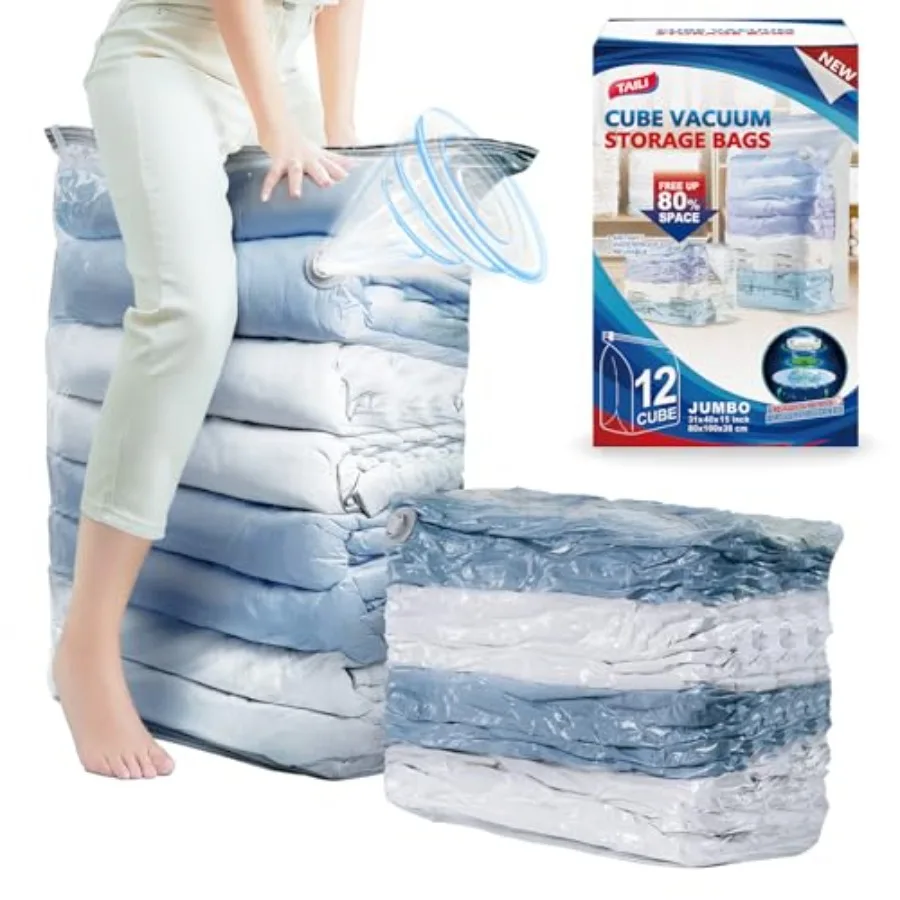 12 Pack Vacuum Storage Bags, Cube Space Saver 31x0x15 Inch,XL Large Vacuum Seale Bags for Comforters Blankets Bedding, Clothing
12 Pack Vacuum Storage Bags, Cube Space Saver 31x0x15 Inch,XL Large Vacuum Seale Bags for Comforters Blankets Bedding, Clothing