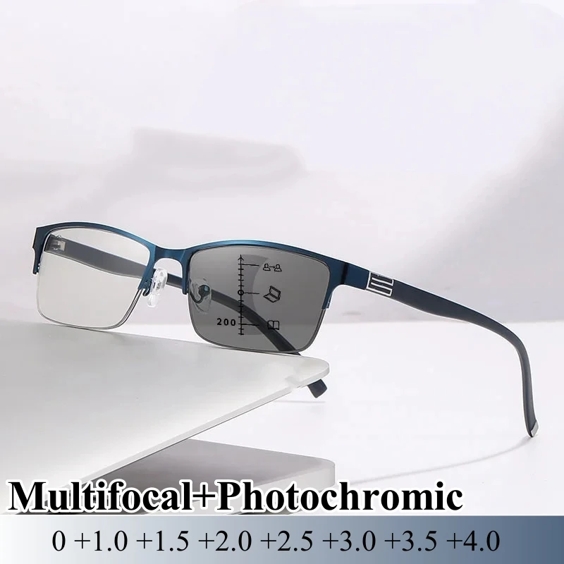 Progressive Photochromic Multifocal Reading Glasses Fashion Color Changing Presbyopia Men Business Prescription Plus Diopter+1.5
Progressive Photochromic Multifocal Reading Glasses Fashion Color Changing Presbyopia Men Business Prescription Plus Diopter+1.5