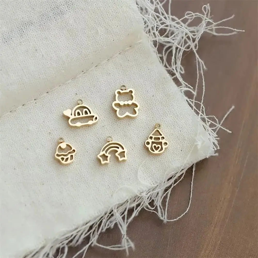 Titanium Steel Gold-Plated Cute Cartoon Hollow Cake Car Bear Pendant DIY Handmade Earrings Necklace Jewelry Charm Accessories
Titanium Steel Gold-Plated Cute Cartoon Hollow Cake Car Bear Pendant DIY Handmade Earrings Necklace Jewelry Charm Accessories