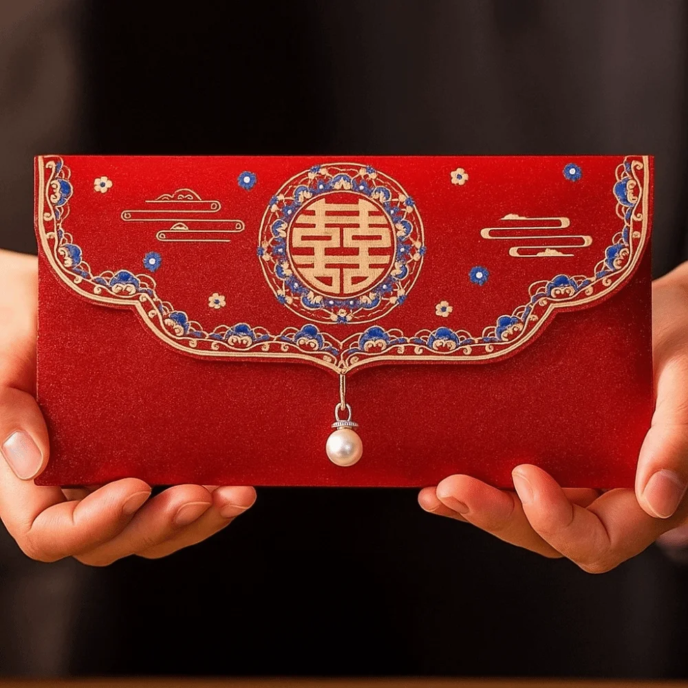 Traditional Wedding Red Envelope Dragon Phoenix Design Chinese Style Luck Red Packets Embroidery Pattern Blessing Words Hongbao
Traditional Wedding Red Envelope Dragon Phoenix Design Chinese Style Luck Red Packets Embroidery Pattern Blessing Words Hongbao