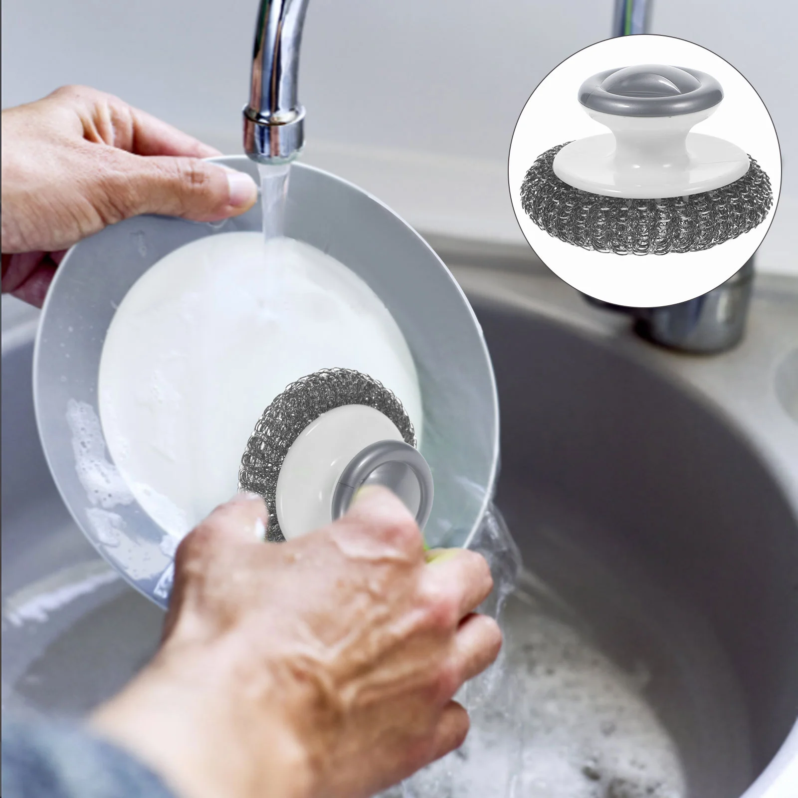 2 Pcs Cleaning Ball Scrubber Kitchen Brush for Dishes Serving Utensils with Handle
2 Pcs Cleaning Ball Scrubber Kitchen Brush for Dishes Serving Utensils with Handle