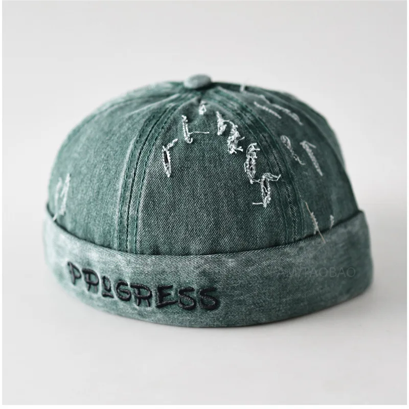 Vintage Washed Denim Docker Cap Unisex Letter Embroidery Distressed Ripped Brimless Hat for Daily Outdoor Party Streetwear
Vintage Washed Denim Docker Cap Unisex Letter Embroidery Distressed Ripped Brimless Hat for Daily Outdoor Party Streetwear