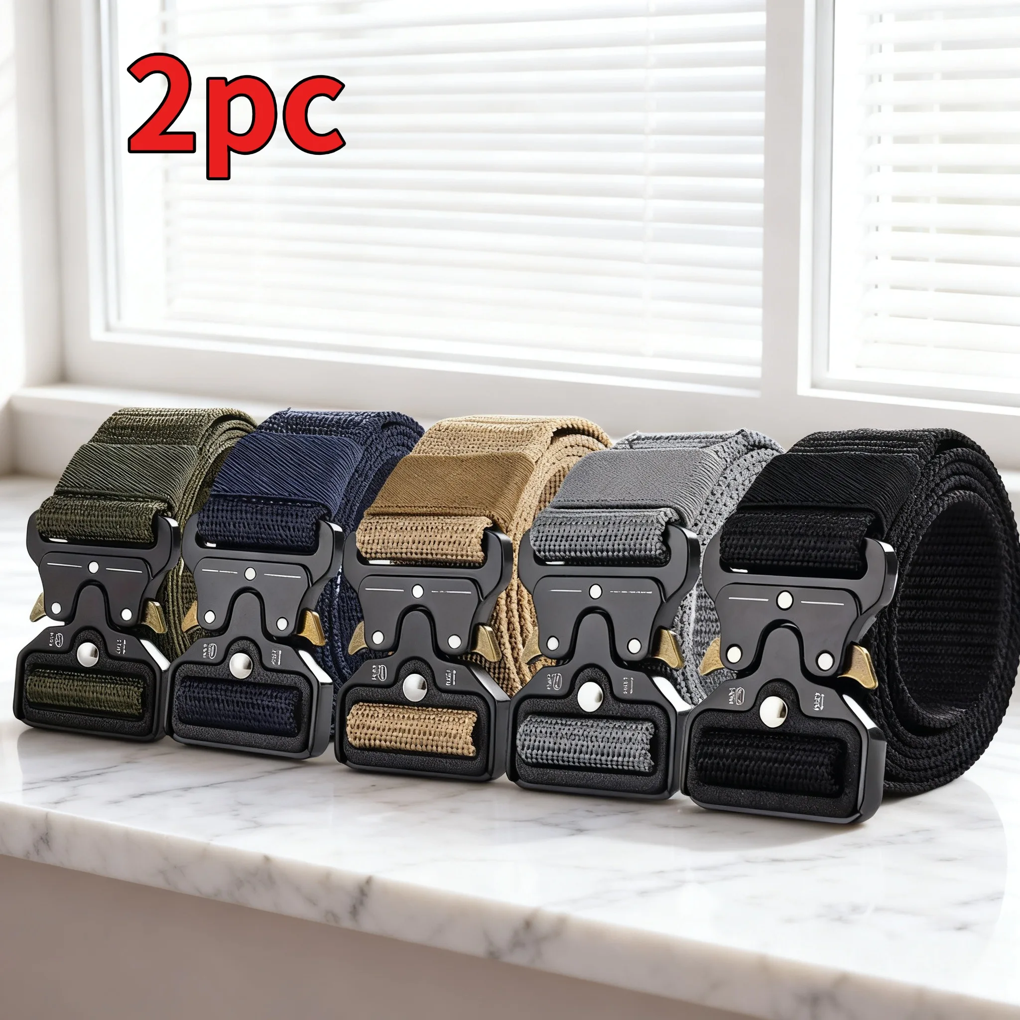 2-piece men's nylon waist belt with multiple colors available, quick release metal buckle, durable outdoor work belt
2-piece men's nylon waist belt with multiple colors available, quick release metal buckle, durable outdoor work belt