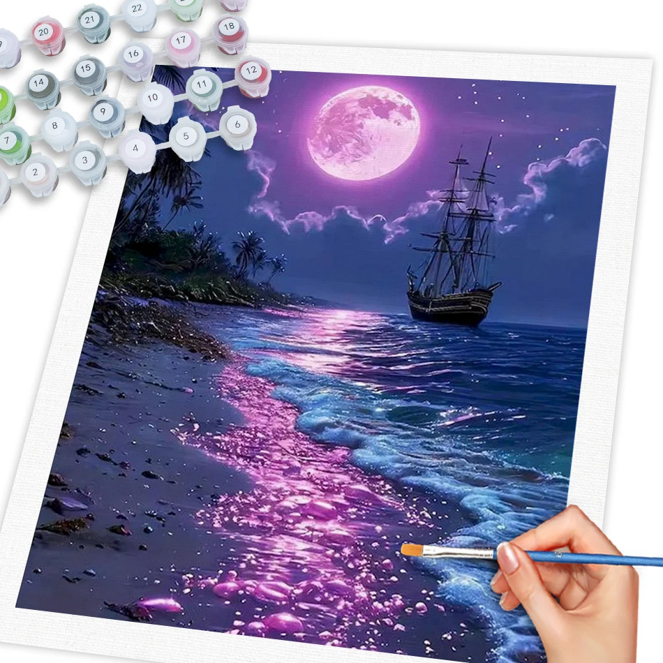 GATYZTORY Moonlight At Night Paint By Numbers Acrylic paints Diy Idea Scenery Canvas for Painting Kits Home Wall Art Decor DIY C
GATYZTORY Moonlight At Night Paint By Numbers Acrylic paints Diy Idea Scenery Canvas for Painting Kits Home Wall Art Decor DIY C