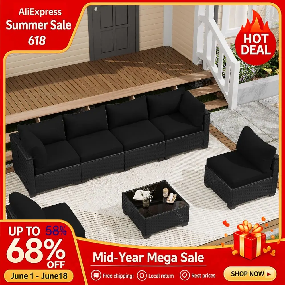 7 Piece Outdoor Patio Set, Outdoor Sectional Sofa, Wicker Rattan Patio Furniture, Patio Conversation Set with Coffee, Custom
7 Piece Outdoor Patio Set, Outdoor Sectional Sofa, Wicker Rattan Patio Furniture, Patio Conversation Set with Coffee, Custom