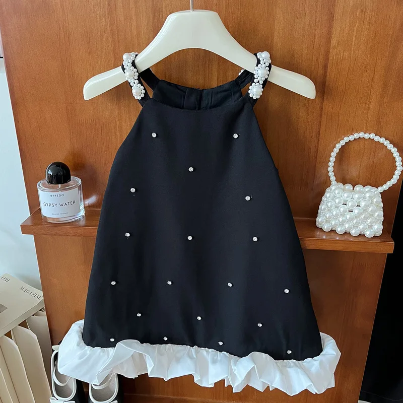 Girls' Beaded Strap Dress for Summer2025New Style Children's Girls Heavy Craft Ruffle Sleeveless Dress
Girls' Beaded Strap Dress for Summer2025New Style Children's Girls Heavy Craft Ruffle Sleeveless Dress