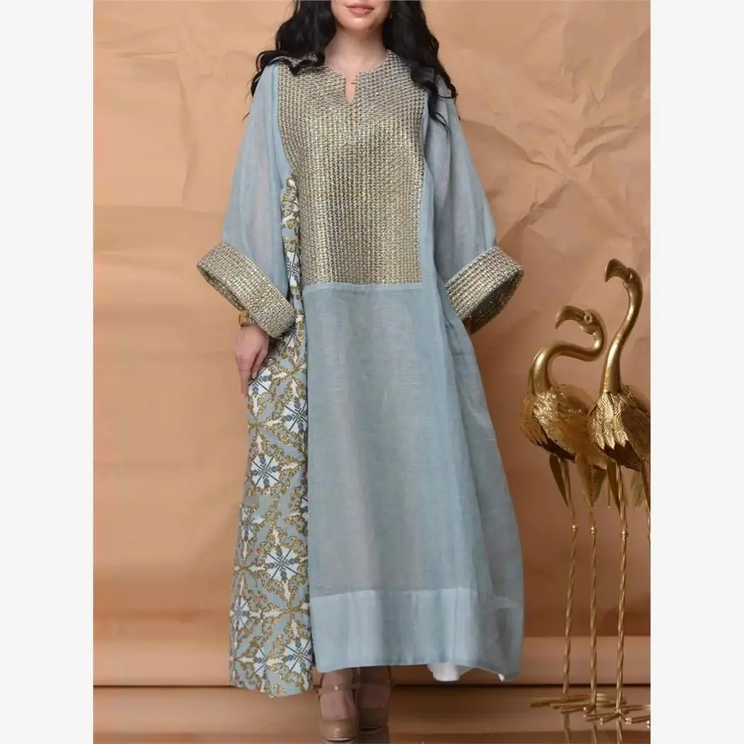 New Printed Loose Middle Eastern Long Dr Women's Summer Soft Polyester Bubble Sve V-Ne Zipper Closure A-Line Skirt
New Printed Loose Middle Eastern Long Dr Women's Summer Soft Polyester Bubble Sve V-Ne Zipper Closure A-Line Skirt
