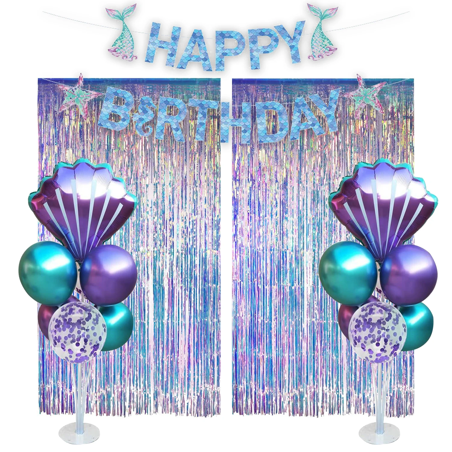 Украшения для вечеринки на тему русалки, включая 2 шт., золотые красочные фоновые занавески от дождя, 14 воздушных шаров, флаг Русалки с днем рождения
Украшения для вечеринки на тему русалки, включая 2 шт., золотые красочные фоновые занавески от дождя, 14 воздушных шаров, флаг Русалки с днем рождения