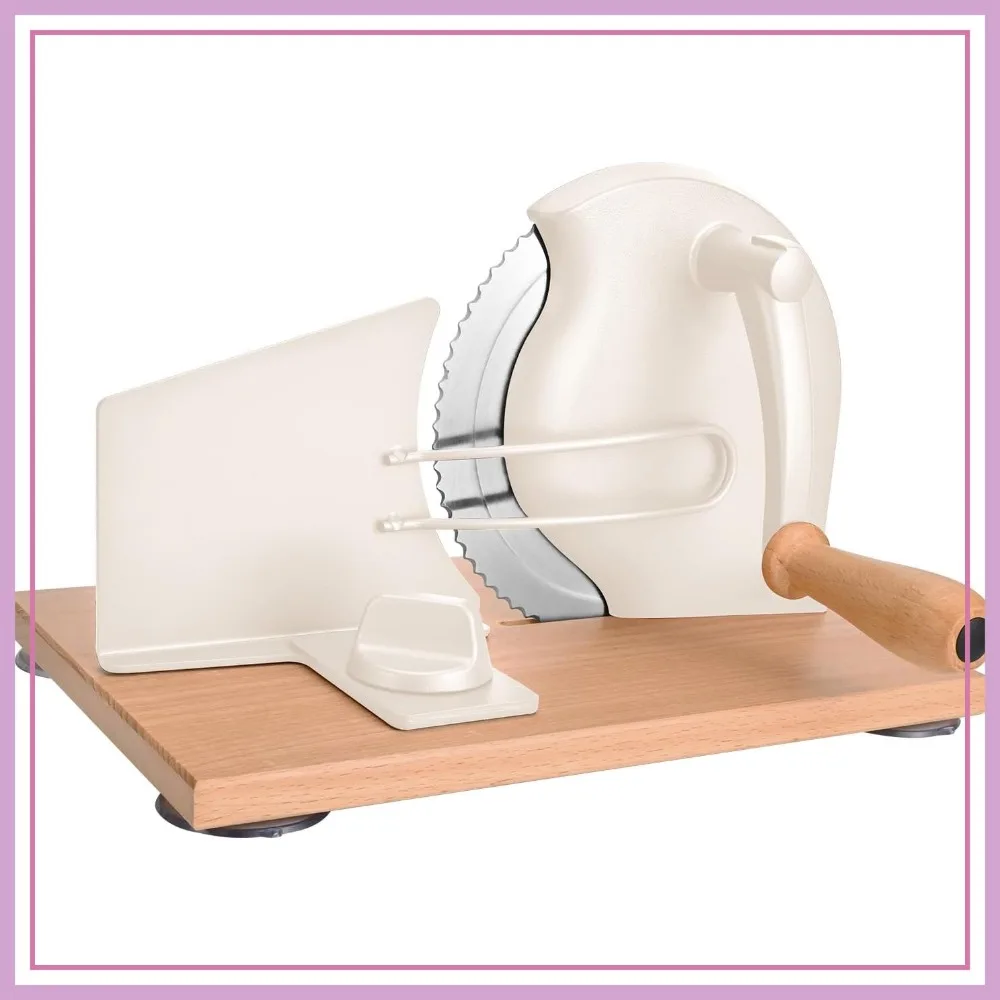 Manual Bread Slicer with Hand Crank, Adjustable Thickness, Stainless Steel & Suction Cups for Homemade Sourdough
Manual Bread Slicer with Hand Crank, Adjustable Thickness, Stainless Steel & Suction Cups for Homemade Sourdough