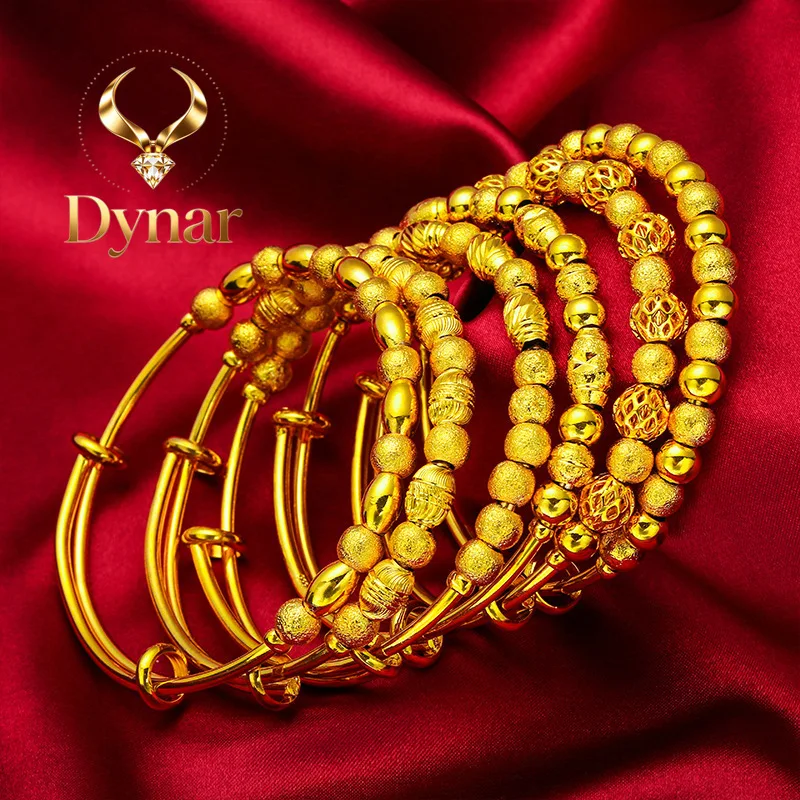 Dynar Jewelry Push-Pull Lucky Bead Bracelet for Women, 24K Gold, AU999 | Engraved "Fortune/Luck" beads, adjustable for daily
Dynar Jewelry Push-Pull Lucky Bead Bracelet for Women, 24K Gold, AU999 | Engraved "Fortune/Luck" beads, adjustable for daily