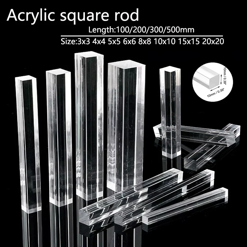 1-10pcs Acrylic Square Rods Clear Acrylic Dowel Rods Sticks Acrylic Plastic Sticks Strip Length 100mm-500mm
1-10pcs Acrylic Square Rods Clear Acrylic Dowel Rods Sticks Acrylic Plastic Sticks Strip Length 100mm-500mm