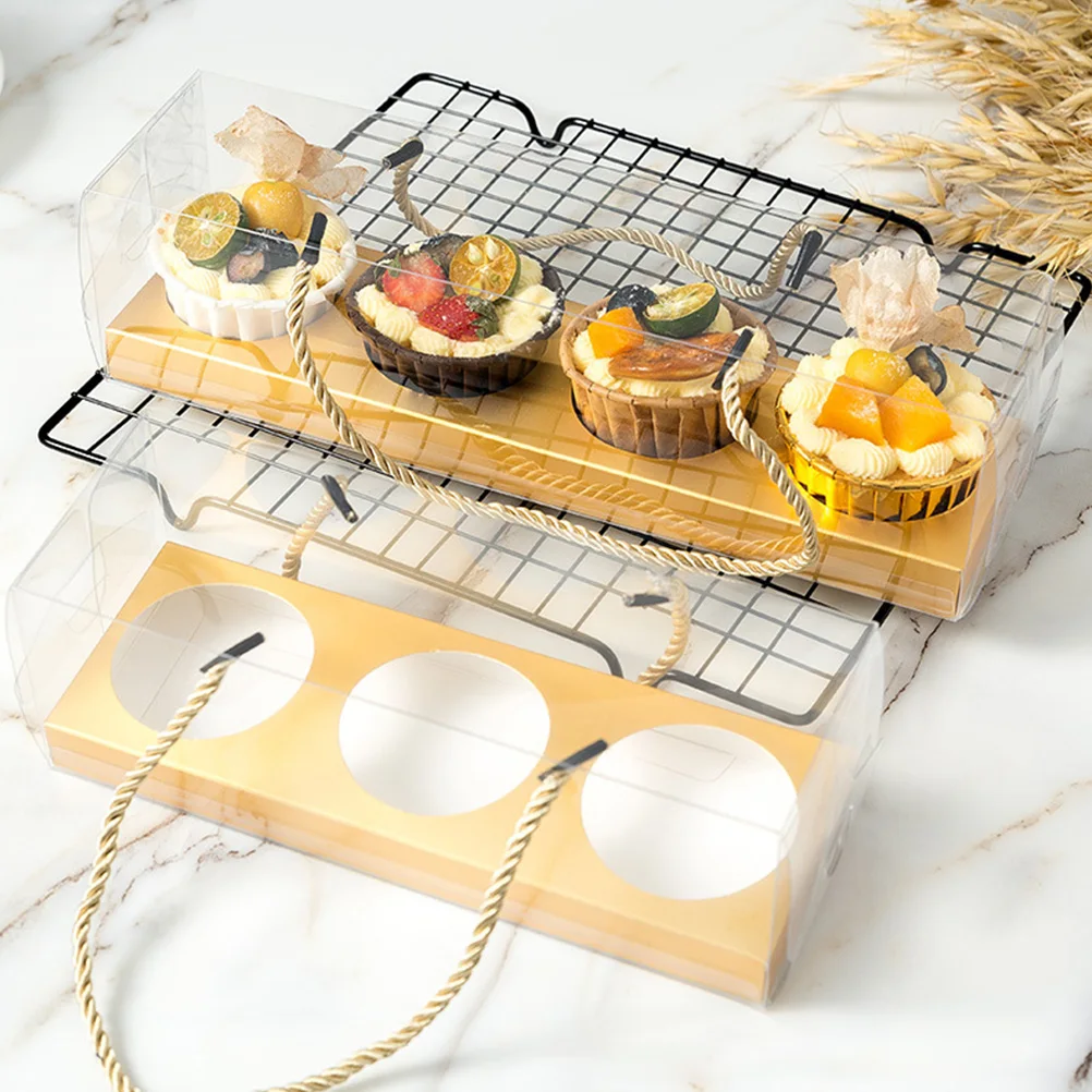 10 pcs Cake Box Set Clear Plastic Cupcake Containers Handle Dessert Boxes Rectangle Packaging Reusable Lightweight
10 pcs Cake Box Set Clear Plastic Cupcake Containers Handle Dessert Boxes Rectangle Packaging Reusable Lightweight