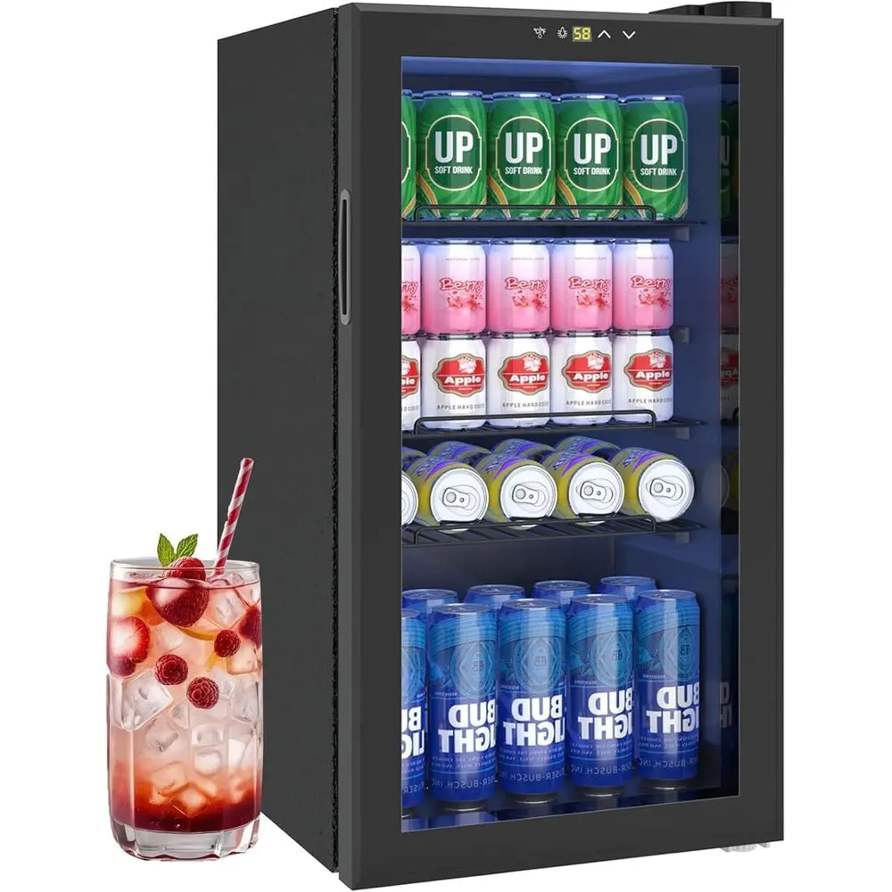Compact 120-Can Beverage Refrigerator with Glass Door, Ideal for Wine, Soda, and Home Bar Use
Compact 120-Can Beverage Refrigerator with Glass Door, Ideal for Wine, Soda, and Home Bar Use