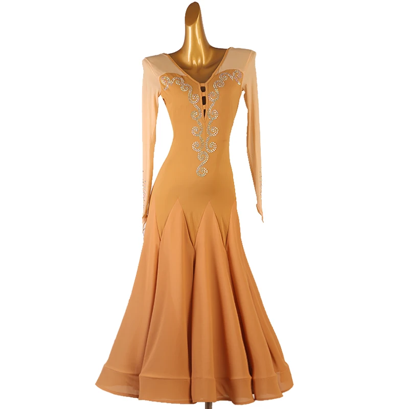 Sexy Ballroom Dance Competition Dress Long Sleeves Women's Performance Modern Tango Costumes Big Swing Standard Waltz Clothes
Sexy Ballroom Dance Competition Dress Long Sleeves Women's Performance Modern Tango Costumes Big Swing Standard Waltz Clothes