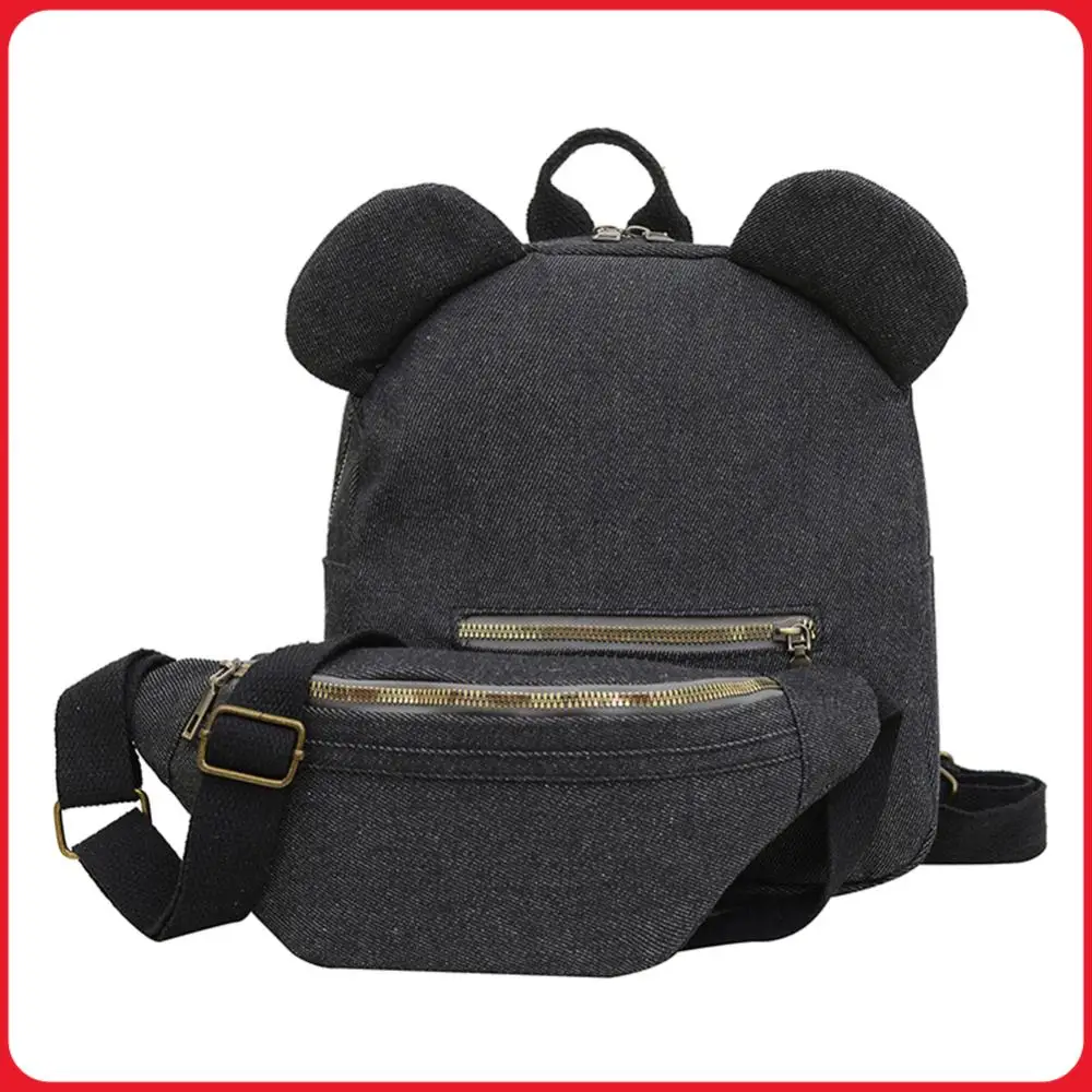 Bear Ear Backpack for Women Adjustable Strap Bag Canvas Solid Shoulder Bag with Waist Bag Travel Shopping Rucksack
Bear Ear Backpack for Women Adjustable Strap Bag Canvas Solid Shoulder Bag with Waist Bag Travel Shopping Rucksack
