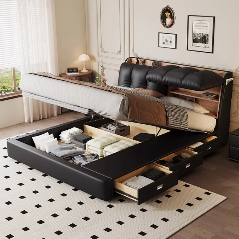 Multifunctional bed storage soft bag Italian minimalist leather bed modern minimalist master bedroom
Multifunctional bed storage soft bag Italian minimalist leather bed modern minimalist master bedroom