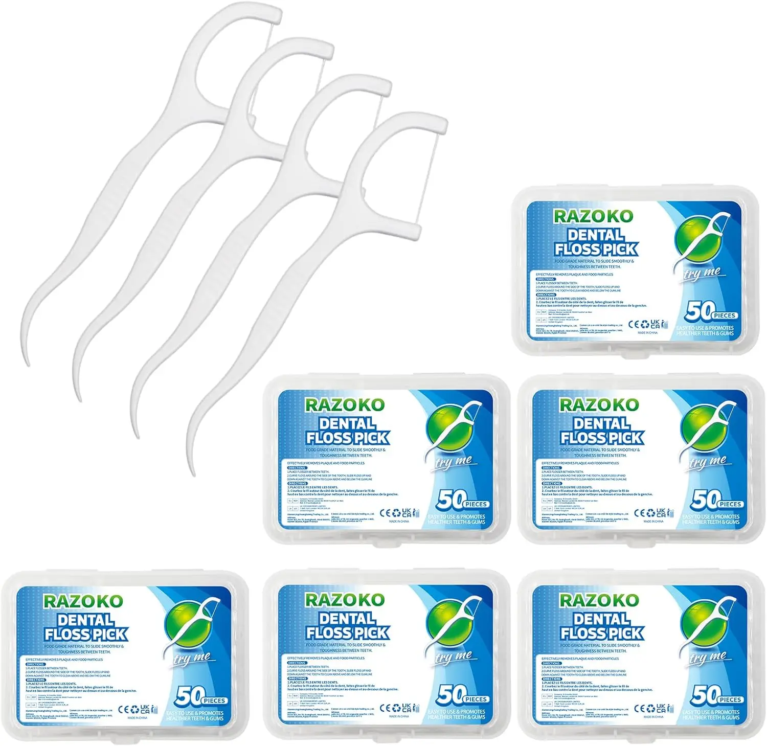 Dental Floss Picks 300-Pack, High Toughness Toothpicks with Portable Case, Perfect for Family Travel
Dental Floss Picks 300-Pack, High Toughness Toothpicks with Portable Case, Perfect for Family Travel